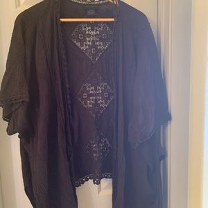 Black gauze layering shawl